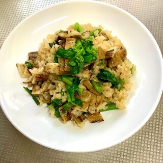 焼き穴子と菜の花の混ぜご飯。